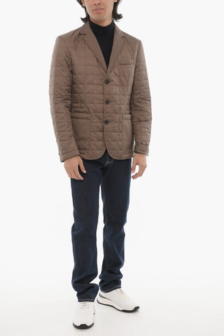 ID Quilted Bomber Jacket with Notch Lapel