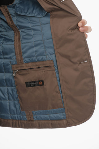 ID Quilted Bomber Jacket with Notch Lapel