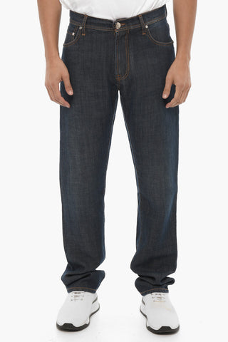 ID Dark-washed Denims with Embroidered Logo