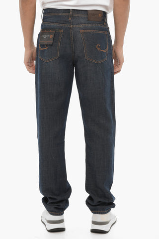 ID Dark-washed Denims with Embroidered Logo
