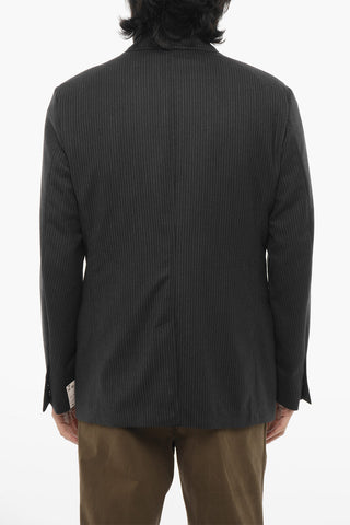 CC COLLECTION Striped Virgin Wool Blazer with Detachable Inner