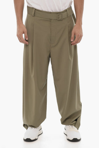 EMPORIO Pantaloni Baloon-Fit con Orlo Button-Down