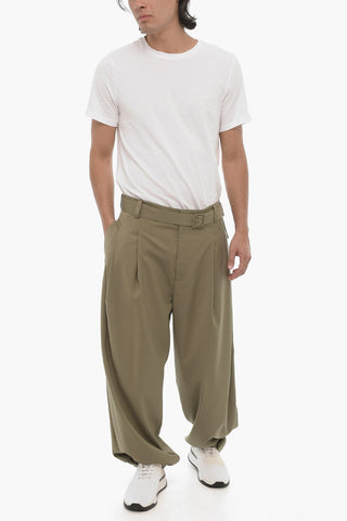 EMPORIO Pantaloni Baloon-Fit con Orlo Button-Down