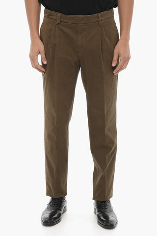 Pantaloni Chino in Misto Cotone Twill a 2 Pinces