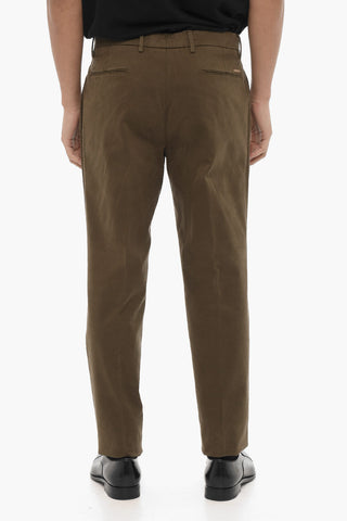 Pantaloni Chino in Misto Cotone Twill a 2 Pinces
