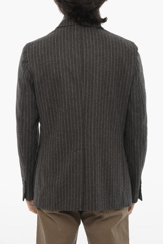 CC COLLECTION Lined Striped Blazer with Detachable Chest Piece