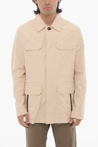 Double-Layer Jacket with Concealed Button Closure