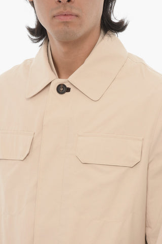 Double-Layer Jacket with Concealed Button Closure