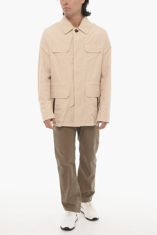 Double-Layer Jacket with Concealed Button Closure
