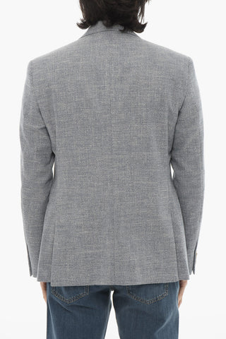 CC COLLECTION Half-Lined Cotton 2-Button Blazer With Notch Lapel