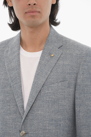 CC COLLECTION Half-Lined Cotton 2-Button Blazer With Notch Lapel