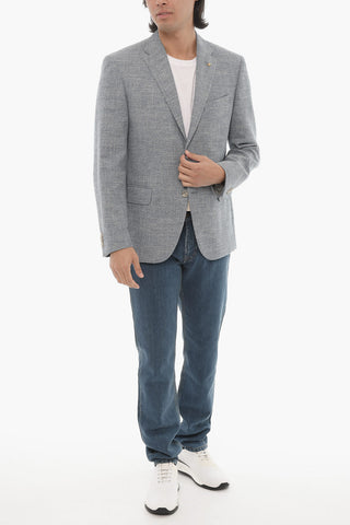 CC COLLECTION Giacca a 2 Bottoni Semifoderata in Cotone con Revers Classico