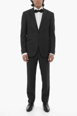 Striped Virgin Wool CERIM.ACADEMY 3-Piece Waistcoat Suit with Satin details