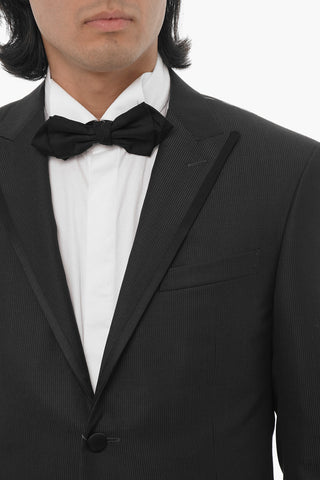 Striped Virgin Wool CERIM.ACADEMY 3-Piece Waistcoat Suit with Satin details