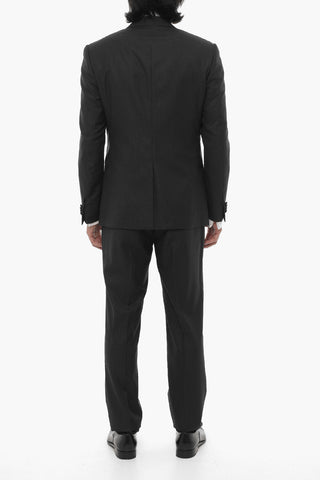 Striped Virgin Wool CERIM.ACADEMY 3-Piece Waistcoat Suit with Satin details