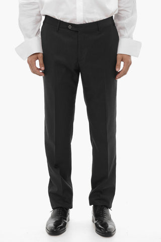 Striped Virgin Wool CERIM.ACADEMY 3-Piece Waistcoat Suit with Satin details