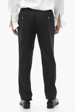 Striped Virgin Wool CERIM.ACADEMY 3-Piece Waistcoat Suit with Satin details