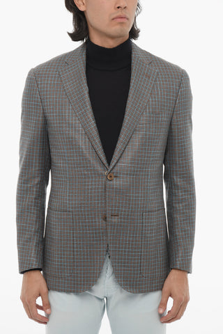 Semi-lined Blazer LEADER with Checked Pattern
