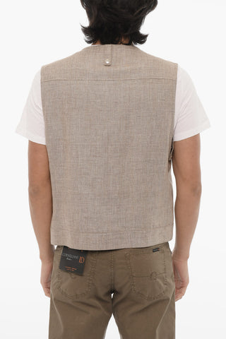 ID Giacca 3 Bottoni IDENTITY in Lino e Lana Vergine con Gilet Interno 