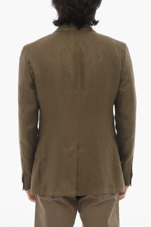 CC COLLECTION halbgefütterter Leinenblazer mit Hopsack-Muster