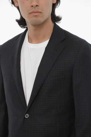 Half-lined GATE Blazer with Check Pattern
