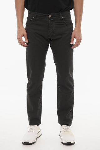 ID 5-Pocketed Stretch Cotton Pants with Belt Loops