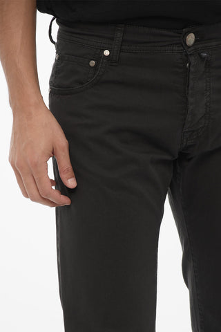 ID 5-Pocketed Stretch Cotton Pants with Belt Loops