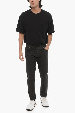 ID 5-Pocketed Stretch Cotton Pants with Belt Loops