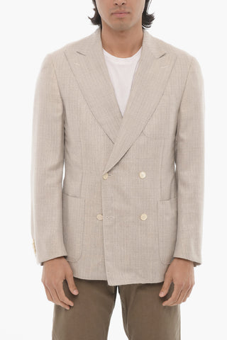 Peak Lapel Cashmere and Silk ACADEMY SOFT Double Breasted Blazer