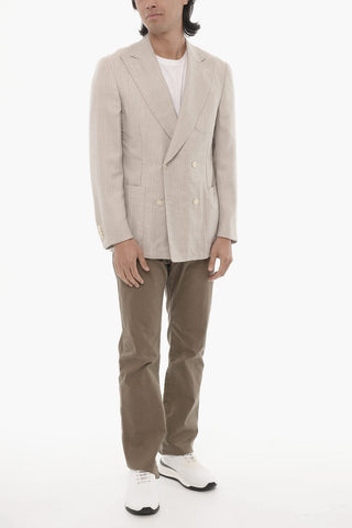 Peak Lapel Cashmere and Silk ACADEMY SOFT Double Breasted Blazer