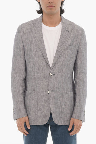 ID Linen Unilend Blazer With Notch Lapel