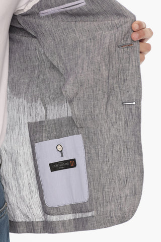 ID Linen Unilend Blazer With Notch Lapel