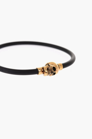 Rubber Bracelet with Gold Magnetic Closure