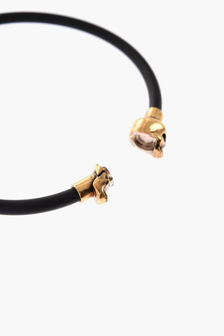 Rubber Bracelet with Gold Magnetic Closure