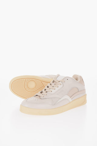 Lace-up DRAGON Leather Sneakers with Rubber Sole