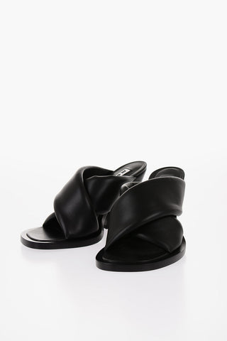 Mules In Pelle con Design Criss Cross 10 cm