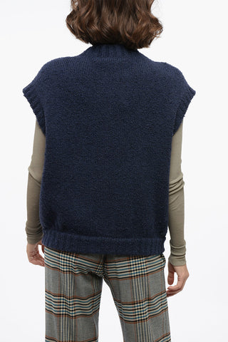 Sleeveless Cardigan With Jewel Buttons