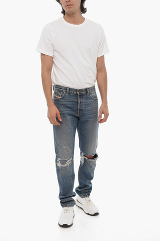 Jeans Slim Fit 1995 D-SARK Distressed mit mittlerer Bundhöhe 18cm