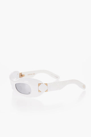 Mirrored Lenses LADY95.22 M1I Mask Sunglasses with Cannage Motif