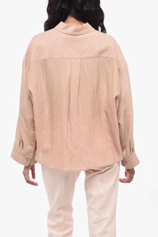 Camicia Asimmetrica Testurizzata con Applicazione