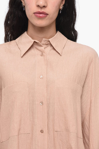 Camicia Asimmetrica Testurizzata con Applicazione