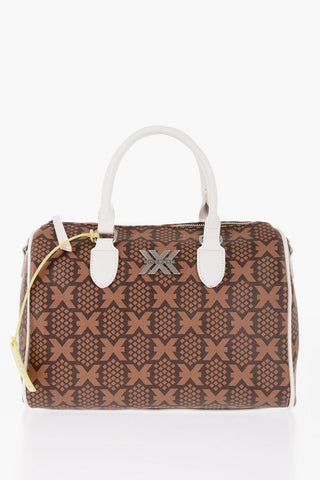 Printed Faux Leather NARYN Bowler Bag with Metal Logo