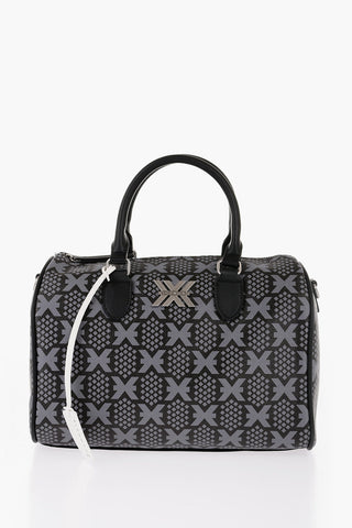 Textured Faux Leather NARYN Bowler Bag with All-Over Monogram