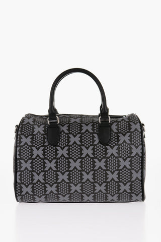 Textured Faux Leather NARYN Bowler Bag with All-Over Monogram