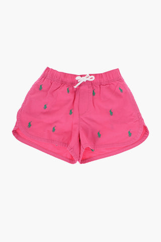 Lightweight Cotton Shorts with All-Over Embroideries