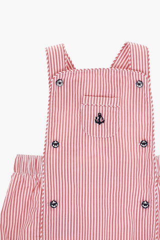 Awning Striped Romper and Hat Set