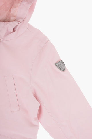 Cotton Blend Utility Jacket with Hood and Hodden Closure
