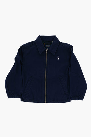 Solid Color Lightweight Cotton Jacket with Zip Closure