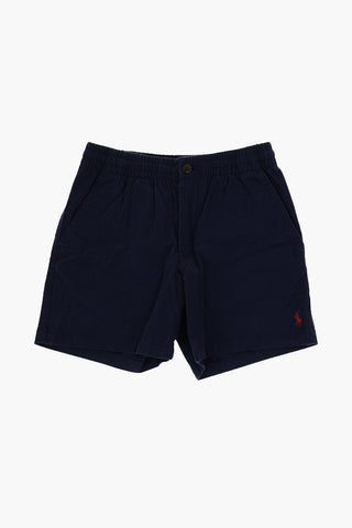 Shorts in Cotone Stretch con Elastico in Vita