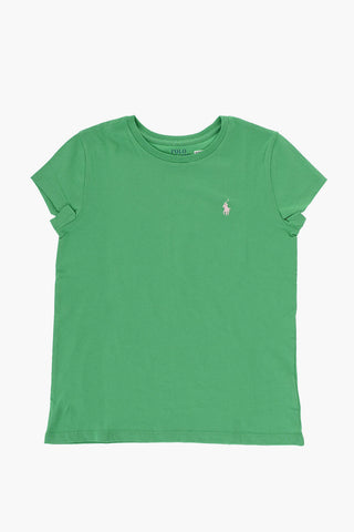 Solid Color Crewneck T-Shirt with Embroidered Logo
